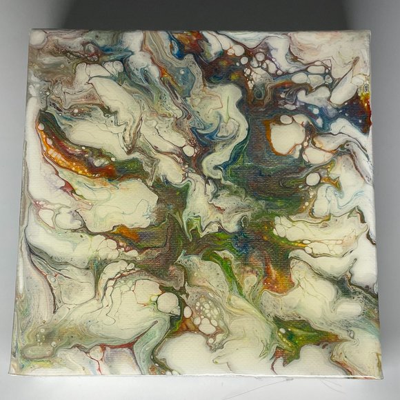 NWOT Fluid Art Abstract Painting, Acrylic Pour Art - Picture 9 of 9